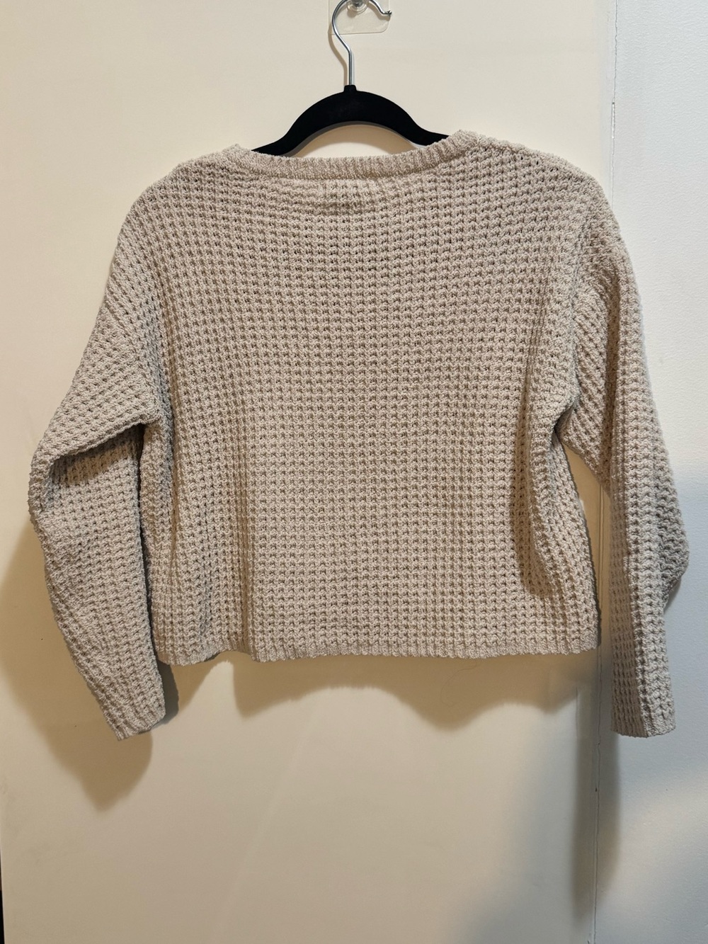 Sincerely Jules Cream Waffle Knit Crewneck Sweater